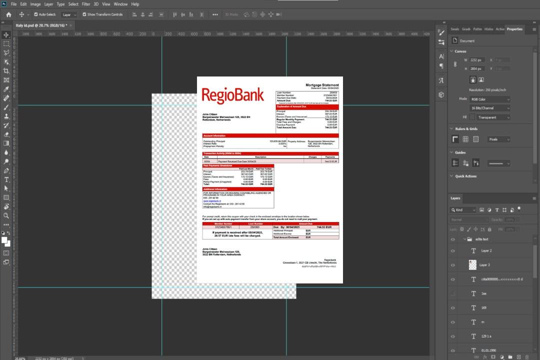 Modèle Word et PDF de relevé hypothécaire de la Regiobank des Pays , Bas template Modèle Word et PDF de relevé hypothécaire de la Regiobank des Pays , Bas template